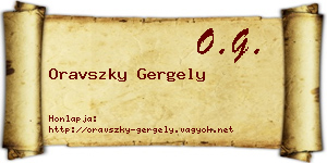 Oravszky Gergely névjegykártya